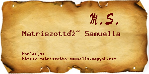 Matriszottó Samuella névjegykártya